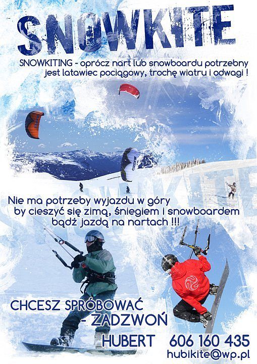 Znów sypnęło śniegiem i powiać też ma jutro .... Snowkite 23 stycznia w Piastowie