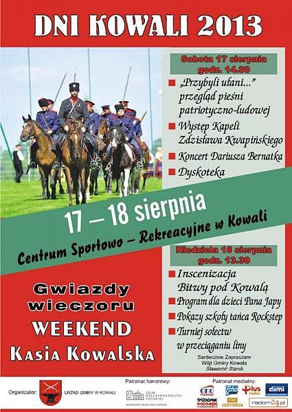 Kowala koło Radomia zaprasza na WEEKEND! Dni Kowali: 16 - 18 sierpnia 2013!