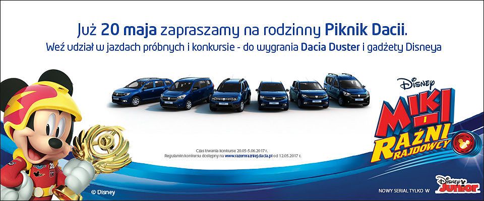 Piknik Dacia w Radomiu już w sobotę 20 maja w godz. 9:00 - 16:00