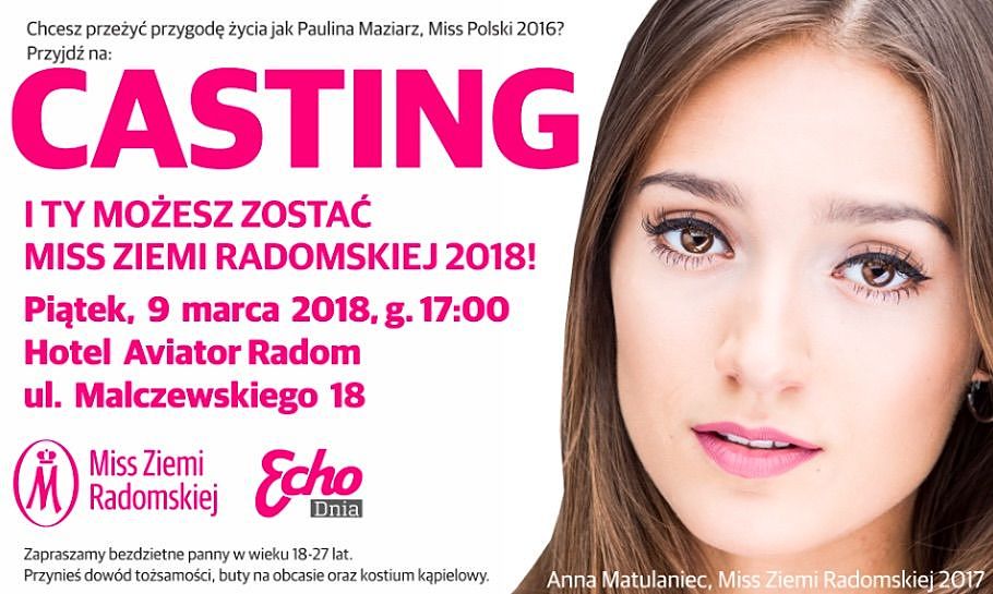 Zostań Miss Ziemi Radomskiej - 9 marca CASTING!