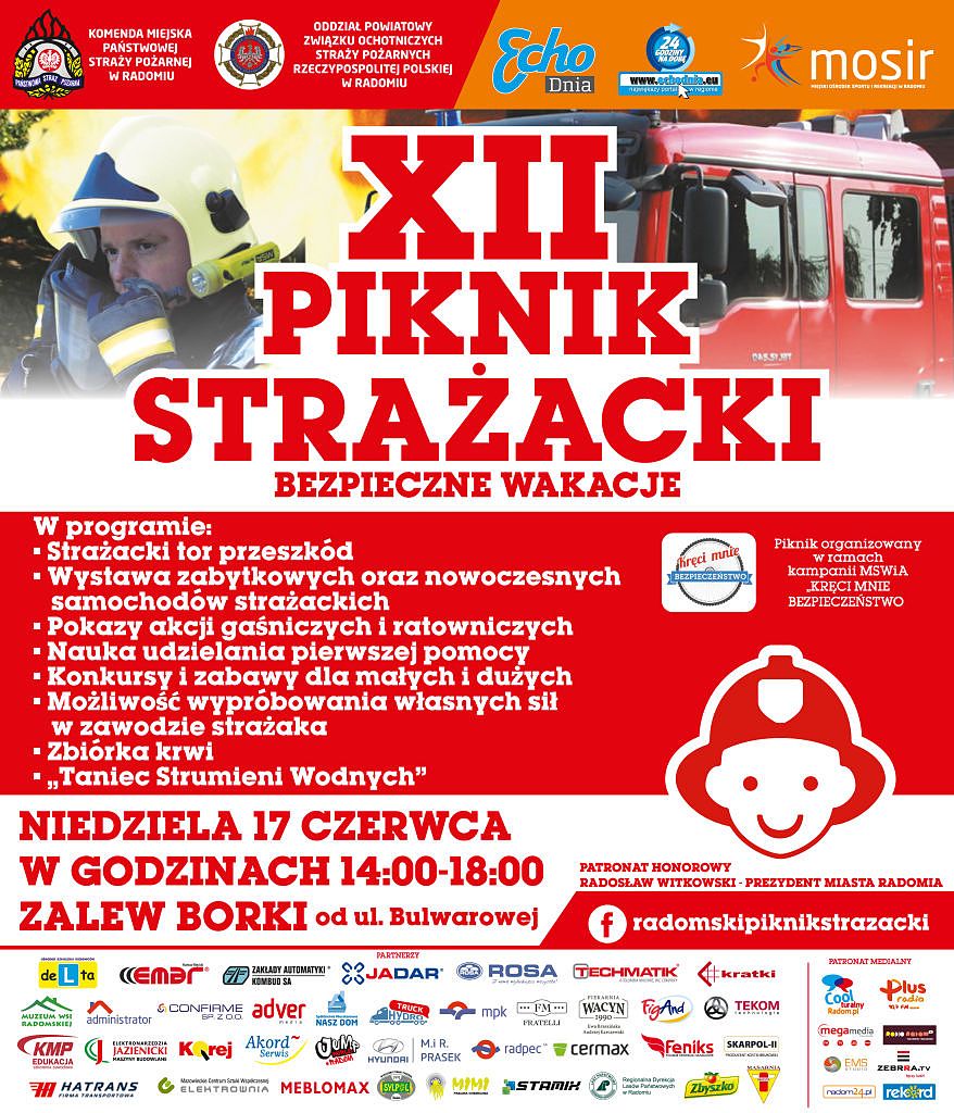 XII Radomski Piknik Strażacki - niedziela, 17 czerwca godz. 14:00 - 18:00