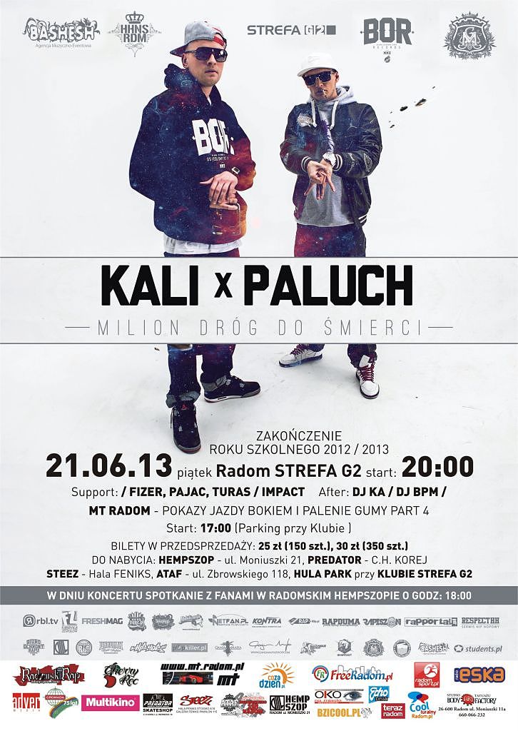 Zakończenie roku szkolnego w Strefie G2 w Radomiu ! Koncert Kali x Paluch  21 czerwca, godz. 20