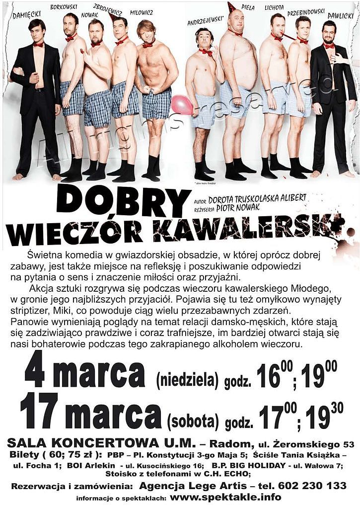 Dzień "Dobry wieczór kawalerski", czyli spektakl o relacjach damsko-męskich w radomskiej Sali Koncertowej