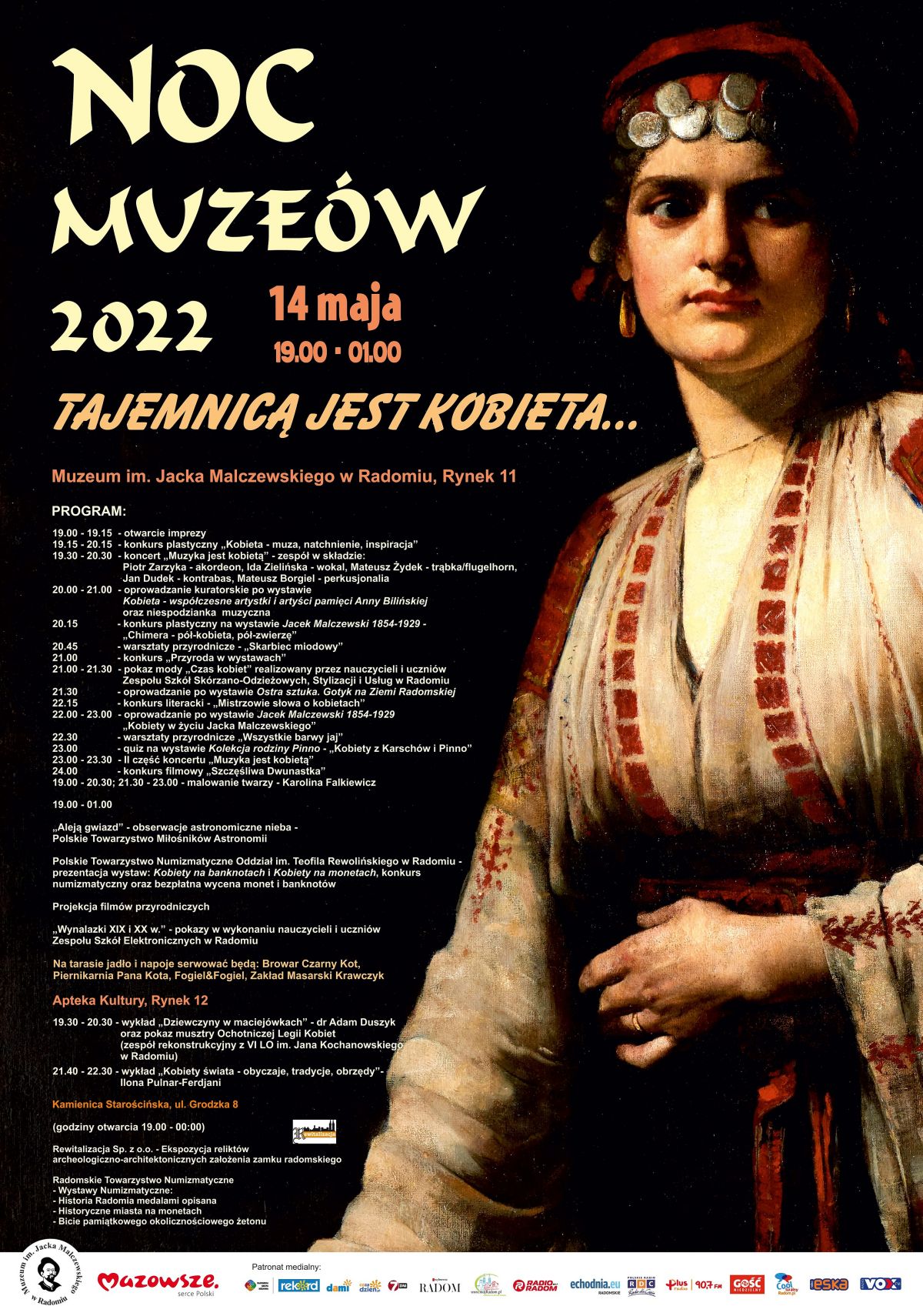 Noc Muzeów w Muzeum im. Jacka Malczewskiego w Radomiu 14 maja, godz. 19:00 - 1:00