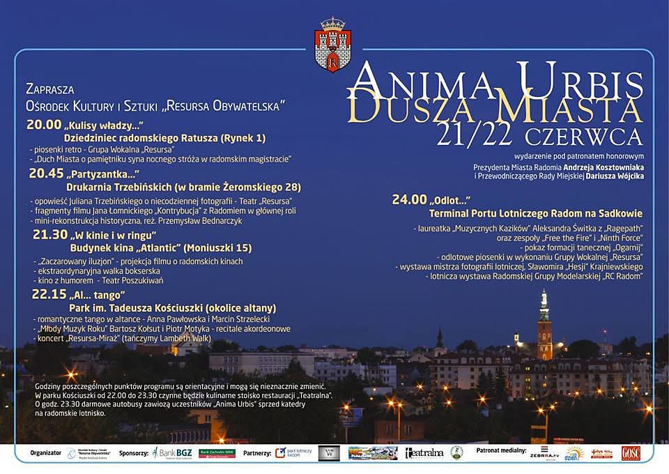 Wyjątkowa radomska noc już 21/22 czerwca - Anima Urbis 2014!