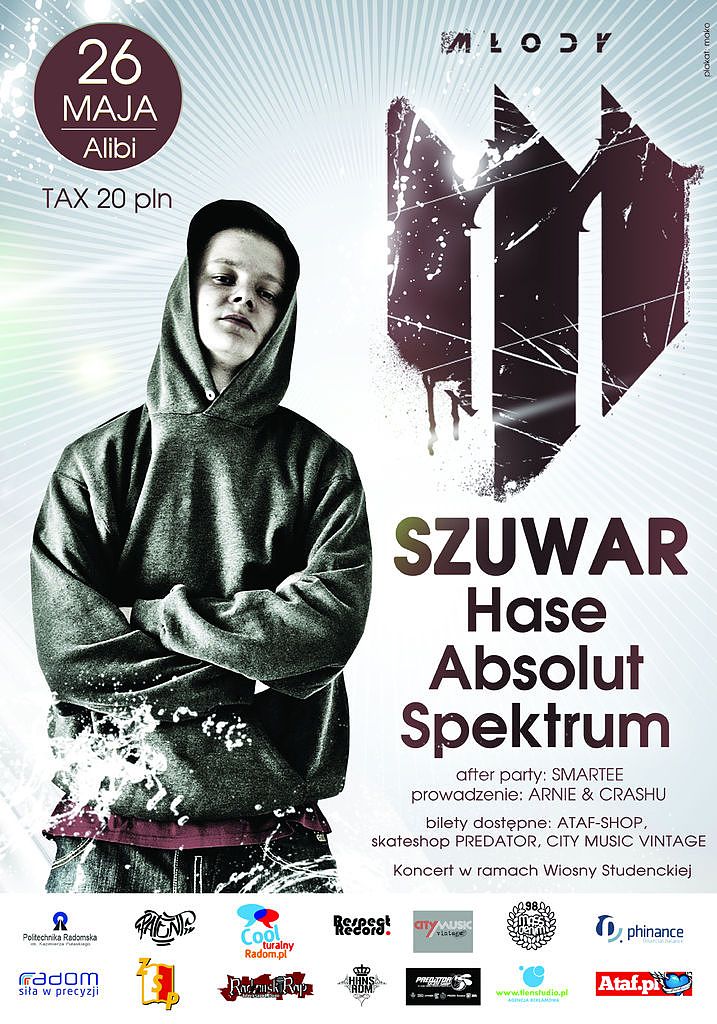 Młody M + DJ RX, Szuwar, Hase, Spektrum, Absolut w ALIBI - Radom 26.05.2012