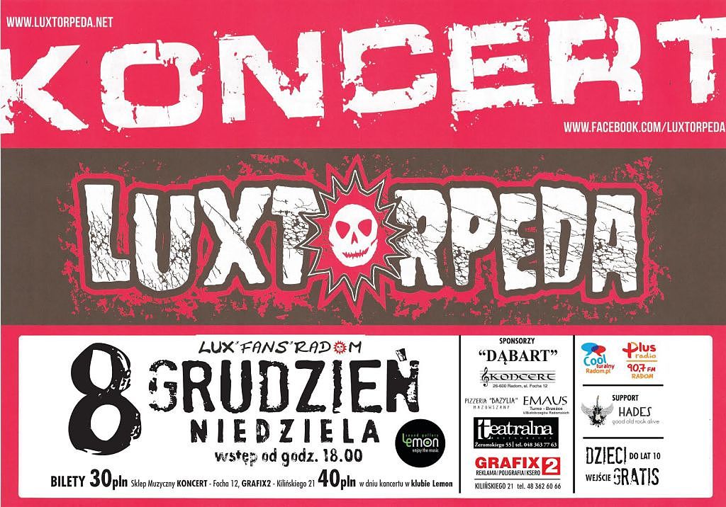 Luxtorpeda wpadnie 8 grudnia do radomskiego Lemona !