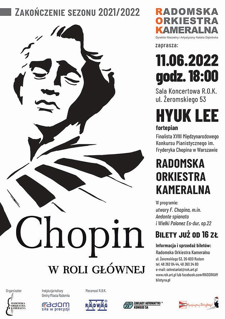Radomska Orkiestra Kameralna zaprasza na zakończenie sezonu 2021/2022 – Chopin w roli głównej